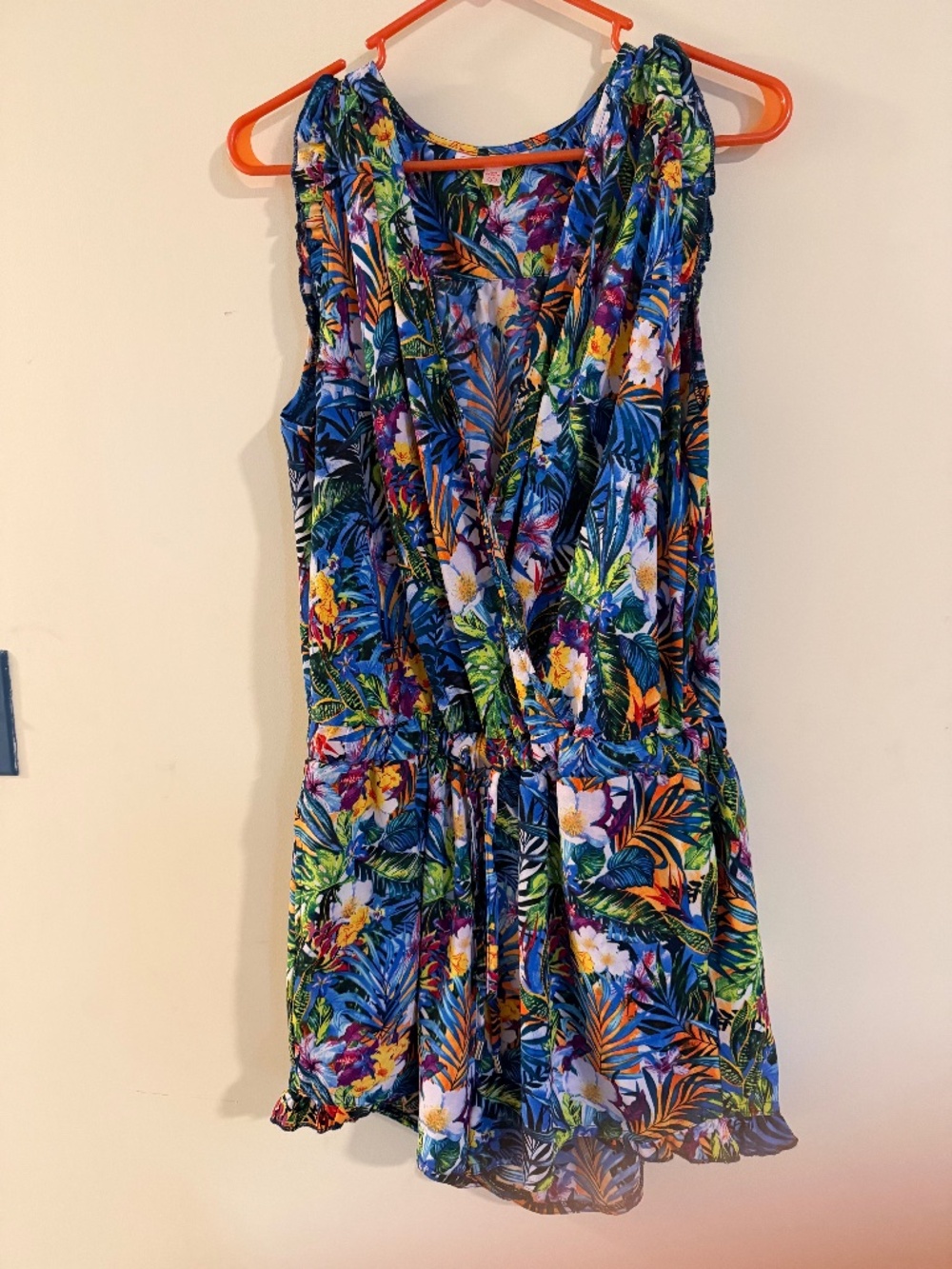 Marilyn Monroe Floral Tropical Short Sleeve Shorts Romper Large